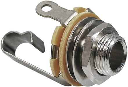 Switchcraft SC-FAL11 chassis connector jack chassis connector jack, 2-polig, nikkel, 6,3mm, 375 XL busdiepte, 3/8" 32 draad