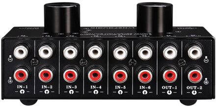 Switcher 6 In 2 Out Of 2 In 6 Out Hoofdtelefoon Speaker Switcher Stereo Geluidsbron Signaal Selectie Switcher, interface Keurt Rca
