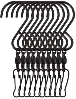 Swivel Clip Opknoping Haken Rvs Voor Wind Spinners Windgong Crystal Twisters Party Supply-10 Pack zwart