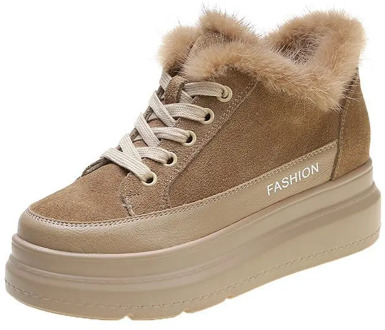 Swyivy Luxury Rabbit Fur Snowboots Women Winter Sneakers Platform Warm Shoes 2020 Increased Wedges Heel Sneakers Winter Shoes