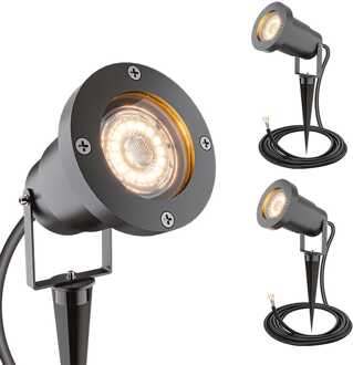 Sydney - 3x Prikspot XL - Aluminium - Zwart - IP65 waterdicht - Geschikt voor GU10 spot - 20 watt - 3 jaar garantie