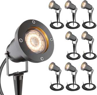 Sydney - 9x Prikspot XL - Aluminium - Zwart - IP65 waterdicht - Geschikt voor GU10 spot - 20 watt - 3 jaar garantie