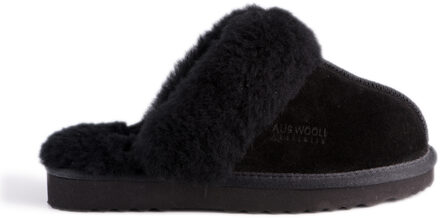 "Sydney Australië Schapenvacht Wollen Pantoffels, Zwart - EU 37 / UK 4