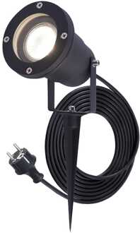 Sydney LED prikspot - GU10 4 Watt 345 Lumen - Dimbaar - Kantelbaar - 4000K neutraal wit - IP64 Waterdicht - 1.5m kabel met EU-stekker - Zwart