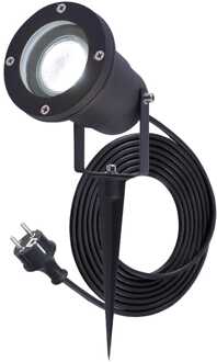 Sydney LED prikspot - GU10 4 Watt 345 Lumen - Dimbaar - Kantelbaar - 6500K daglicht wit - IP64 Waterdicht - 1.5m kabel met EU-stekker - Zwart
