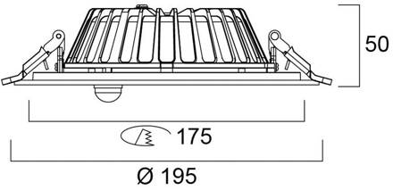 Sylvania LED downlight Insaver Slim, IP44, Ø 17,5 cm, sensor zuiver wit RAL 9010