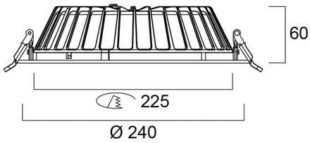 Sylvania LED downlight Insaver Slim, Ø 22,5 cm, 840, DALI wit