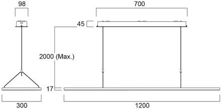 Sylvania LED hanglamp Areum, 120 x 30 cm, 840, DALI wit