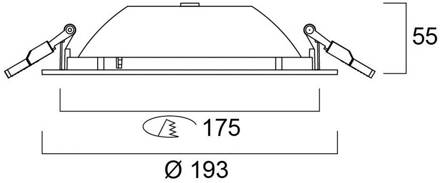Sylvania LED inbouwlamp Start, IP54, 830, Ø 17,5 cm, DALI zuiver wit RAL 9010