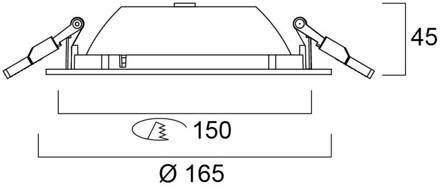 Sylvania LED inbouwlamp Start, IP54, wit, 830, Ø 15 cm zuiver wit RAL 9010