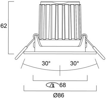 Sylvania LED inbouwlamp Start, zwart, IP44, CCT dimbaar
