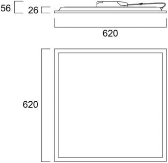 Sylvania LED paneel Start, 62,5 x 62,5 cm, 840, DALI, 30 W signaalwit RAL 9003