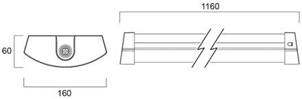 Sylvania LED plafondlamp Deltawing, 116 cm, IP44, 840 wit