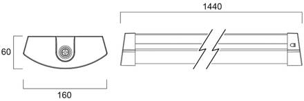 Sylvania LED plafondlamp Deltawing, 144 cm, IP44, 840 wit