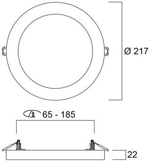 Sylvania LED plafondlamp START 5in1, wit, Ø 22 cm, CCT, dimbaar signaalwit (RAL9003)