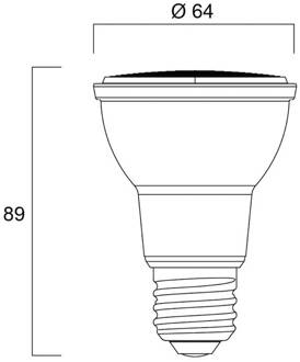 Sylvania LED reflectorlamp E27 7,2W PAR20 3.000K dimbaar 36° 540lm
