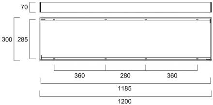 Sylvania montageframeset voor LED panelen, 120 x 30 cm signaalwit RAL 9003