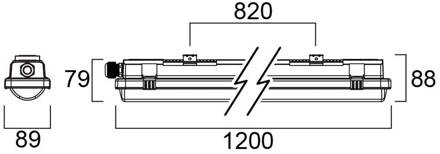 Sylvania Resisto 1200 vochtbestendige lamp, 20W, 840, HF-sensor grijs