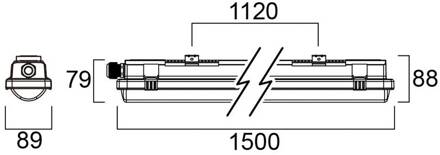 Sylvania Resisto 1500 vochtbestendige lamp, 30W, 840, HF-sensor grijs