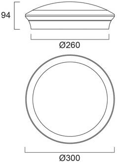 Sylvania Start Plafondoppervlak, Ø 30 cm, Multipower, HF-sensor signaalwit RAL 9003