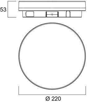 Sylvania Start Surface Slim plafondlamp, Ø 22 cm, IP54, dimbaar. wit