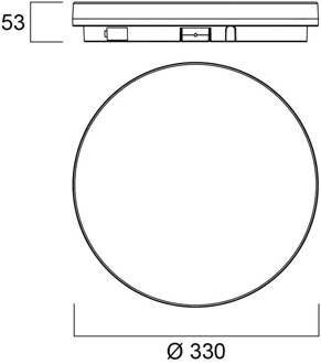 Sylvania Start Surface Slim plafondlamp, Ø 33 cm, IP54, dimbaar. wit