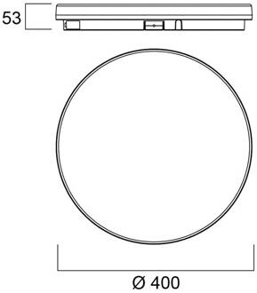 Sylvania Start Surface Slim plafondlamp, Ø 40 cm, IP54, dimbaar. wit