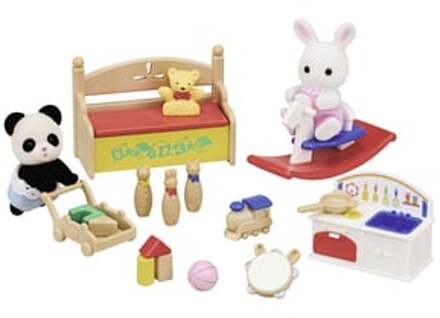 Sylvanian Families® Minipoppen Baby's Speelkamer Baby Panda en Konijn Kleurrijk