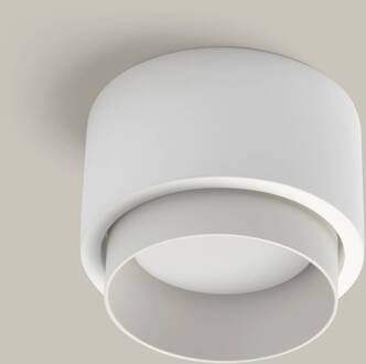 Syme plafondlamp, wit, rond, Ø 11 cm, gips, GX53