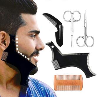 Symmetrie Lijn Up Trimmen Gids Scheren Accessoires Maquillaje Baard Styling Vormgeven Sjabloon Kam Kapper Tool TSLM1 02