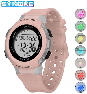 SYNOKE Band Watches For Kids Girls 50M Waterproof Digital Electronic Watch Kid Student Sport Style Colorful luminous Clock Hours