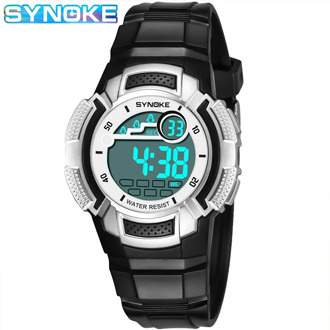 SYNOKE Children's Digital Watch Luminous Alarm High-quality PU Strap Water Resistant Sports Watches Electronic Watch For Kids