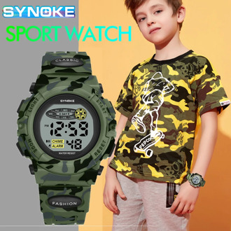SYNOKE Digital Boys Girls Watch Military Sports Watches For kids Students Waterproof Wristwatch Children Electronic Clock 1548