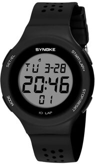 Synoke Multifunctionele Mannen Sport Horloges 50M Waterdicht Horloge Led Digitale Dubbele Action Elektronische Horloge Masculino zwart