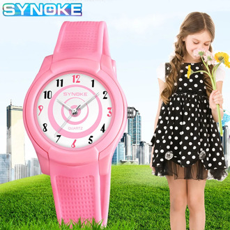SYNOKE New Children's Waterproof Sports Watch Plastic Strap Anti-Shock Kids Quartz Watches Thin Quartz Wristwatch For Boy girl