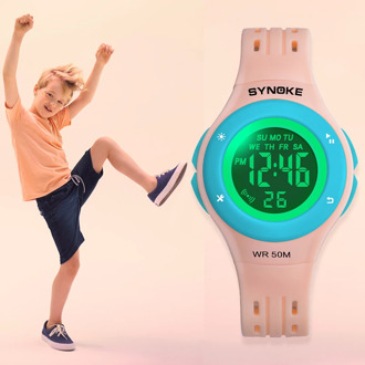 SYNOKE Sport Kids Watches Colorful Dial Design Watch Waterproof 50M PU Band Digital Wristwatches For Boys Girls relogio infantil