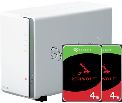 Synology DiskStation DS223j incl. 2x Seagate IronWolf 4 TB harde schijf NAS