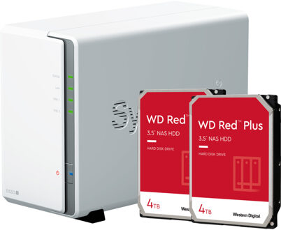 Synology DiskStation DS223j incl. 2x WD Red Plus 4 TB harde schijf NAS