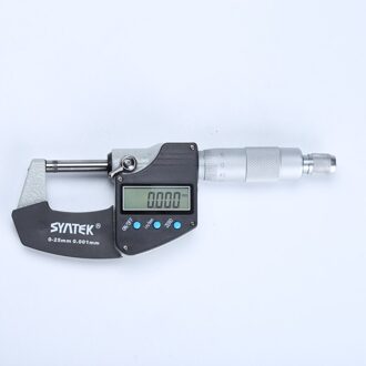 Syntek 0.001mm Elektronische Buiten Micrometer 0-25mm Digitale Micrometro Schuifmaat Meter Carbide Tip Micrometers Meet Gereedschap