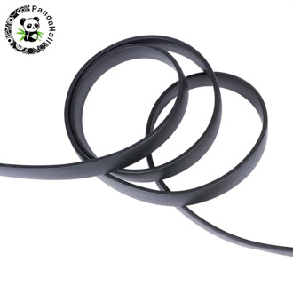 Synthetic Black Flat Solid Rubber Beading Cord For Bracelet Necklace Jewelry Making DIY 6x2mm 8x2mm 10x2mm 1m/strand,10Strands