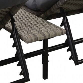Synthetic rattan double sun lounger with gray cushions