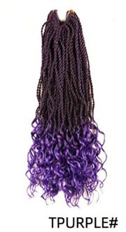 Synthetisch Haar Vlechten Ombre Vlechten Haarverlenging Vlecht Haar Paars Zwart Gemengde Kleuren Gehaakte Vlechten T paars