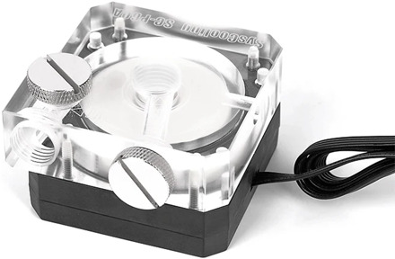 Syscooling SC P60A pump 450L/H Brush-less DC 12V 25DB MCU Acylic Water Pump with LED for PC Cooling System