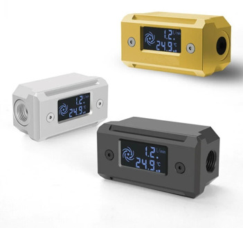 Syscooling water cooling metal flow meter water cooling tempreture indicator with LED screen G1/4 thread