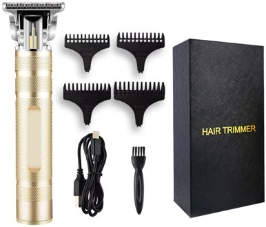 T Bald Head Tondeuse Professionele Heren Tondeuse Clipper Usb Oplaadbare Trimmer T-Outliner Kapper Scheren Machine goud