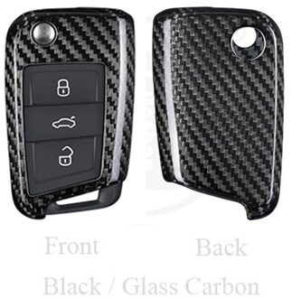 T-Carbon Carbon Fiber Autosleutel Cover Case Shell Voor Seat Leon Cupra St Styling Auto Accessoires RB Glass koolstof