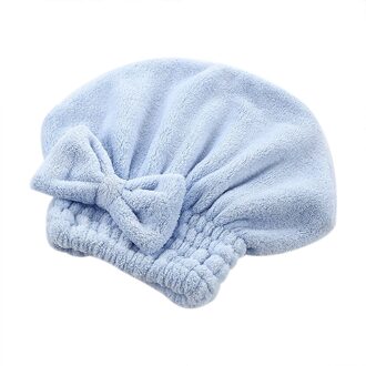 T # Cartoon Microfiber Haar Tulband Snel Droog Haar Hoed Gewikkeld Handdoek Badmuts Super Absorberende Zachte Douche Snel Droog haar Cap blauw