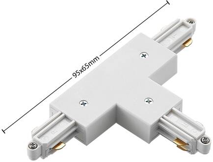 T-connector Linaro, wit, 1-fasig systeem