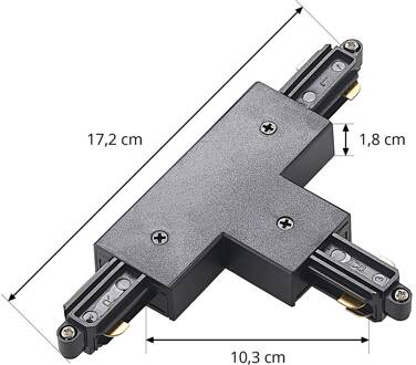 T-connector Linaro, zwart, 1-fase systeem