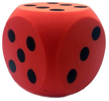 T&F Creations Grote dobbelsteen - rood - 16 x 16 cm - foam - groot formaat - dobbelspel dobbelsteen